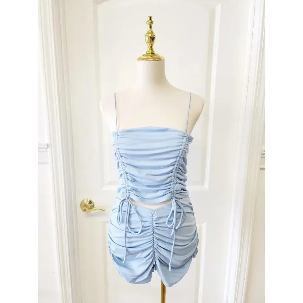 Adjustable Ruched Short Set - Picture 2 of 5